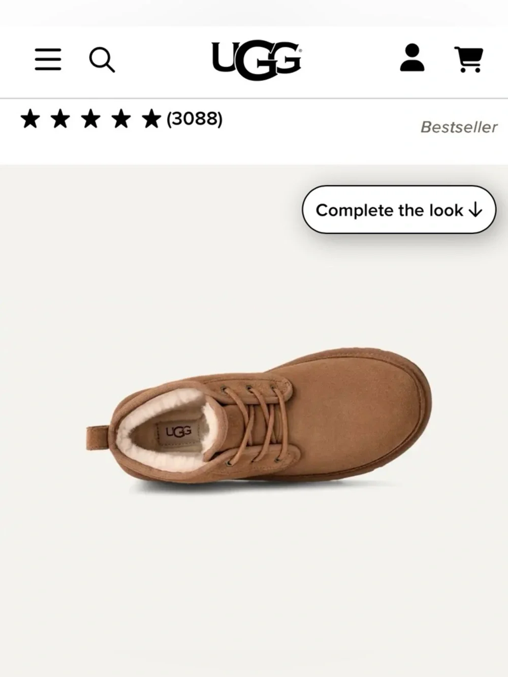 NWOT UGG Neumel Chukka Boot Men’s US 9 Eu 42 Tan Chestnut Suede Lace Up NWOT
